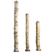 Photo DBO395S : High birch wood and metal candle holders