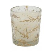Photo DBO4090V : Glassed candle with fern design