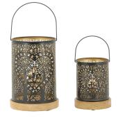 Photo DBO428S : Photophores en métal laqué noir