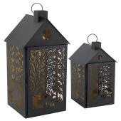Photo DBO443S : Set of 2 iron lanterns