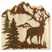 Photo DCA2630 : Wood and vintage metal wall decor Deer