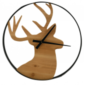 Photo DHL1640 : Wood and metal clock Deer