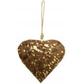 Photo DMO1780 : Metal and cow skin heart to suspend