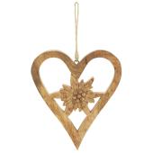 Photo DMO2130 : Mango Wood Heart Ornament