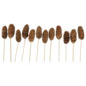 Photo DPI191S : Set of 12 picks in the shape of pinecones.