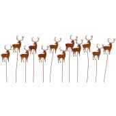 Photo DPI193S : Set of 12 metal deer-shaped picks