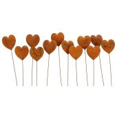 Photo DPI195S : Set of 12 metal heart picks