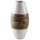 Photo DVA1640 : White lacquered bamboo vase