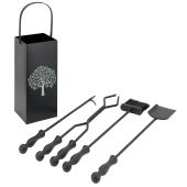 Photo GCH277S : Metal fireplace set + 4 accessories.