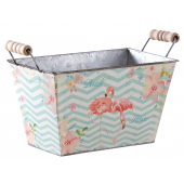 Photo GCO4110 : Galvanized metal basket Flamingo