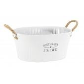 Photo GCO4520 : White lacquered metal basket