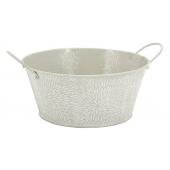 Photo GDA1011 : Round lacquered metal basket floral pattern