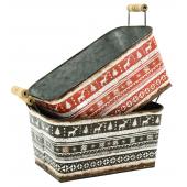 Photo GDA1060 : Rectangular metal and varnished paper basket Christmas