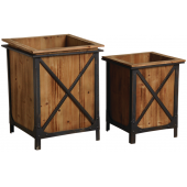 Photo JCP385S : Metal and pine wood pot covers