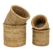 Photo JCP462S : Set of 4 rattan flower pot covers
