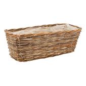 Photo JJA1101P : Unpeeled willow and metal flower planter