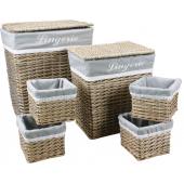 Photo KLI298SC : 2 willow laundry baskets + 4 willow baskets