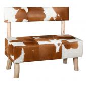 Photo MCA1450 : Recycled wood and cow skin bench