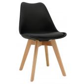 Photo MCH1782C : Black polypro and beechwood chair 