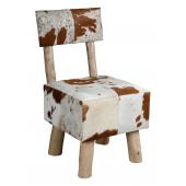 Photo MCH1800 : Cowskin and eucalyptus wood chair