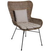 Photo MFA3210C : Fauteuil en rotin slimit et métal