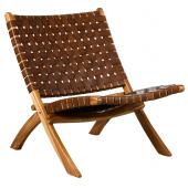 Photo MFA3450 : Teak and leather folding armchair