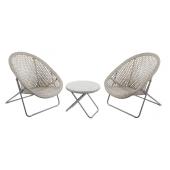 Photo MST143SV : Synthetic grey resin and metal lounger set