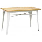 Photo MTA1760 : Table industrielle en métal et bois d'orme huilé