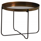 Photo MTB1480 : Table pliable en métal doré vieilli