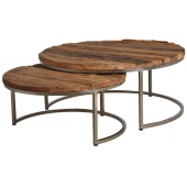 Photo MTB149S : Tables basses en bois massif et acier