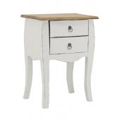 Photo MTN1160 : Antique white wood nightstand