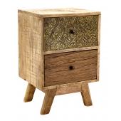 Photo MTN1240 : Mango and metal nightstand