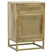 Photo MTN1270 : Mango wood and rattan nightstand