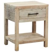 Photo MTN1470 : Table de nuit en bois recylé blanchi