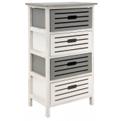 Photo NCM3330 : Wooden grey and antic white chests of 4 drawers