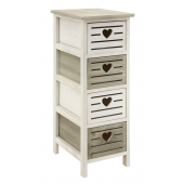 Photo NCM3350 : Wooden dark green and antic white chests of 4 drawers Heart