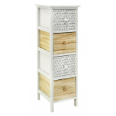 Photo NCM3370 : White and natural paulownia cabinet