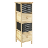 Photo NCM3380 : Black and natural paulownia cabinet