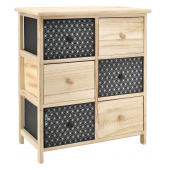 Photo NCM3420 : Black and natural paulownia cabinet