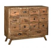 Photo NCM3520 : Recycled wood and metal chest of drawers, 14 drawers