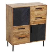 Photo NCM3710 : Natural and stained mango wood chest of drawers