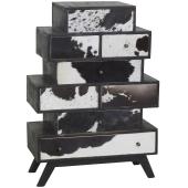 Photo NCM3850 : Chest of drawers in mango wood and cow skins