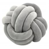 Photo NCO2571 : Coussin noeud en velours gris