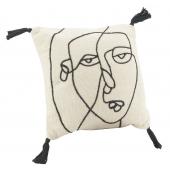 Photo NCO2632 : Coussin en coton Visage