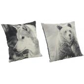 Photo NCO2670 : Bear and wolf cotton cushion