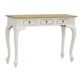 Photo NCS1190 : Console 3 tiroirs en bois blanc antique
