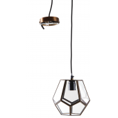 Photo NLA2130V : Lampe suspension en laiton et verre