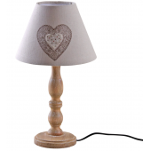 Photo NLA2200 : Cotton and wooden table lamp with heart and dots designs