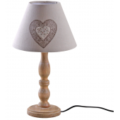 Photo NLA2200 : Lampe à poser coeur en bois et coton