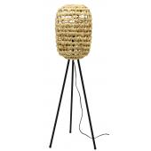 Photo NLA2990 : Natural hand woven hyacinth and metal lamp 